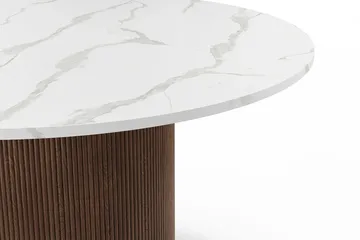 Uppveda Rundt Spisebord 120 cm med 4 Reciclar Spisestoler - Hvit/Brun/Greige - Møbler - Bord - Spisegruppe