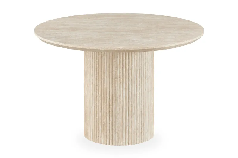 Uppveda Rundt Spisebord 120 cm med 4 Sawako Stoler - Beige - Møbler - Bord - Spisegruppe