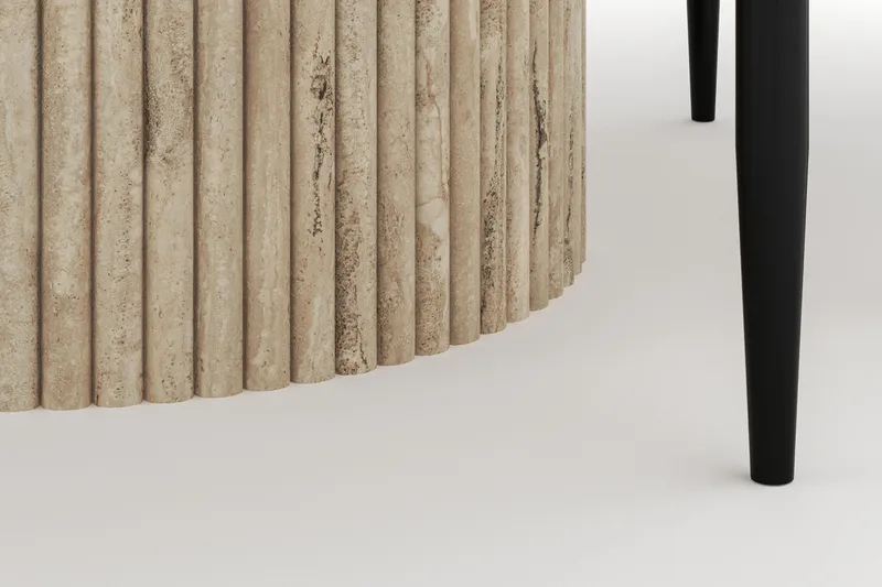 Uppveda Rundt Spisebord 120 cm med 4 Sawako Stoler - Beige - Møbler - Bord - Spisegruppe