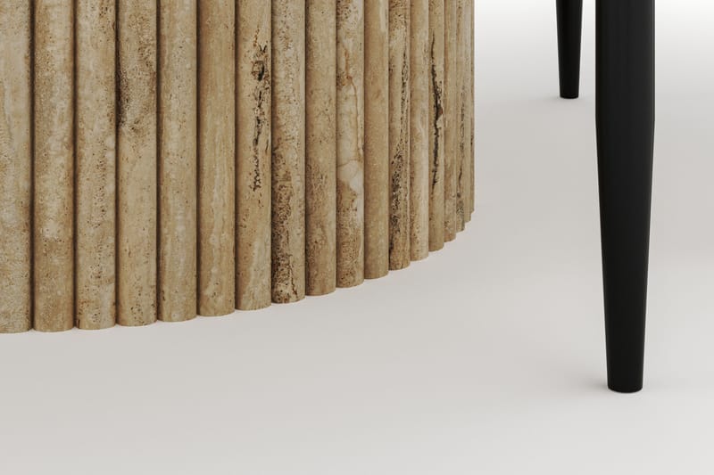 Uppveda Rundt Spisebord 120 cm med 4 Sawako Stoler - Beige - Møbler - Bord - Spisegruppe