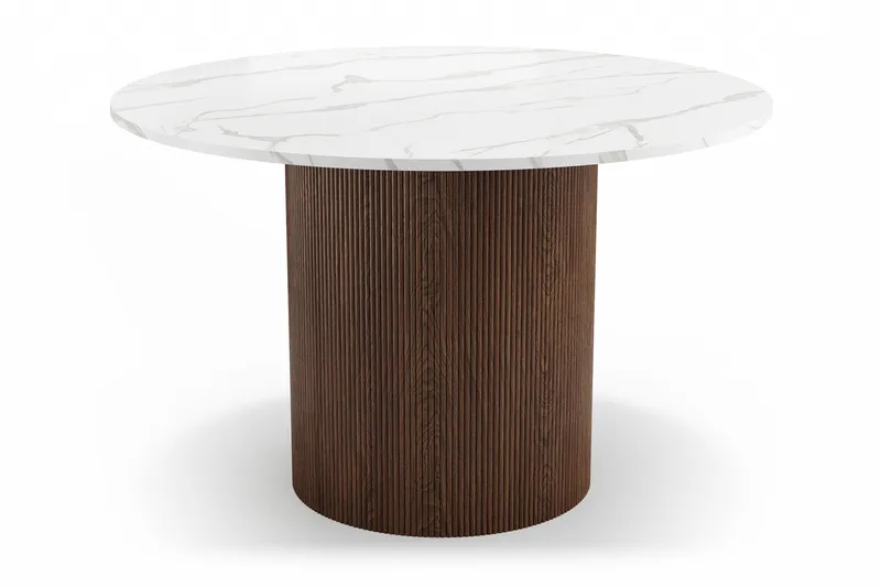 Uppveda Rundt Spisebord 120 cm med 4 Sawako Stoler - Brun - Møbler - Bord - Spisegruppe