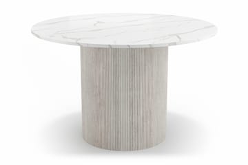 Uppveda Rundt Spisebord 120 cm med 4 Sawako Stoler - Hvit - Møbler - Bord - Spisegruppe