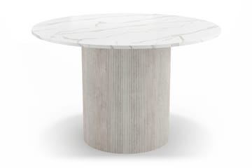 Uppveda Rundt Spisebord 120 cm med 4 Sawako Stoler - Hvit - Møbler - Bord - Spisegruppe