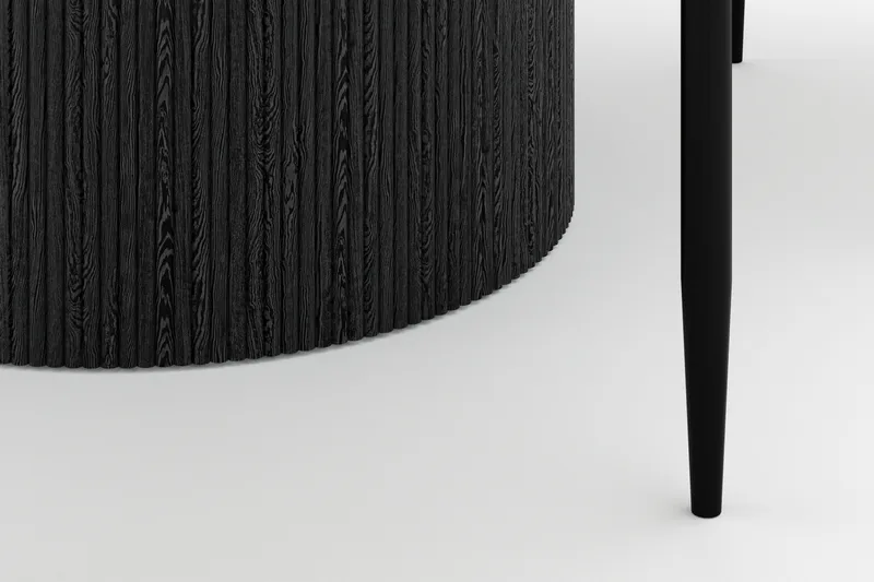 Uppveda Rundt Spisebord 120 cm med 4 Sawako Stoler - Svart/Hvit - Møbler - Bord - Spisegruppe