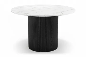 Uppveda Rundt Spisebord 120 cm med 4 Sawako Stoler - Svart/Hvit - Møbler - Bord - Spisegruppe