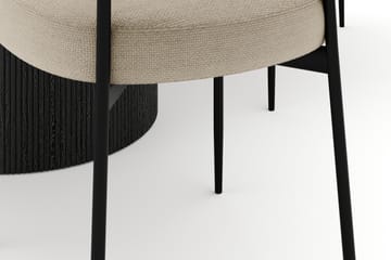 Uppveda Rundt Spisebord 120 cm med 4 Sawako Stoler - Svart/Hvit - Møbler - Bord - Spisegruppe