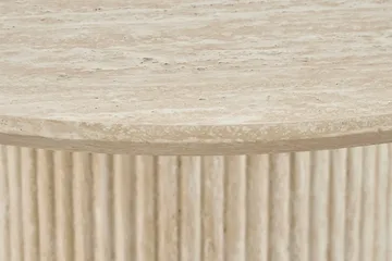 Uppveda Rundt Spisebord 120 cm Travertin med 4 Reciclar Spisestoler - Travertin/Greige - Møbler - Bord - Spisegruppe