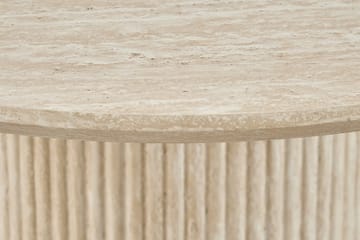 Uppveda Rundt Spisebord 120 cm Travertin med 4 Reciclar Spisestoler - Travertin/Greige - Møbler - Bord - Spisegruppe