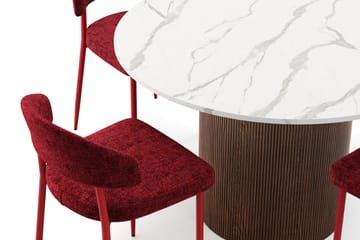 Uppveda Spisebord 120 cm Rund med 4 stk Jairam Matstkolar - Brun - Møbler - Bord - Spisegruppe