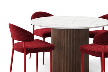 Uppveda Spisebord 120 cm Rund med 4 stk Jairam Matstkolar - Brun - Møbler - Bord - Spisegruppe