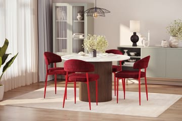 Uppveda Spisebord 120 cm Rund med 4 stk Jairam Matstkolar - Brun - Møbler - Bord - Spisegruppe