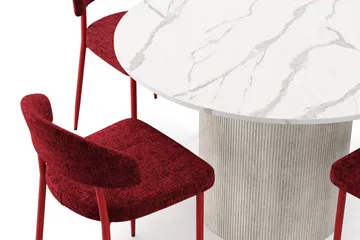 Uppveda Spisebord 120 cm Rund med 4 stk Jairam Matstkolar - Hvit - Møbler - Bord - Spisegruppe