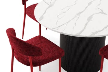 Uppveda Spisebord 120 cm Rund med 4 stk Jairam Matstkolar - Svart/Hvit - Møbler - Bord - Spisegruppe