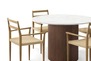 Uppveda Spisebord 120 cm Rund med 4 stk Jamna Karmstkolar - Brun - Møbler - Bord - Spisegruppe