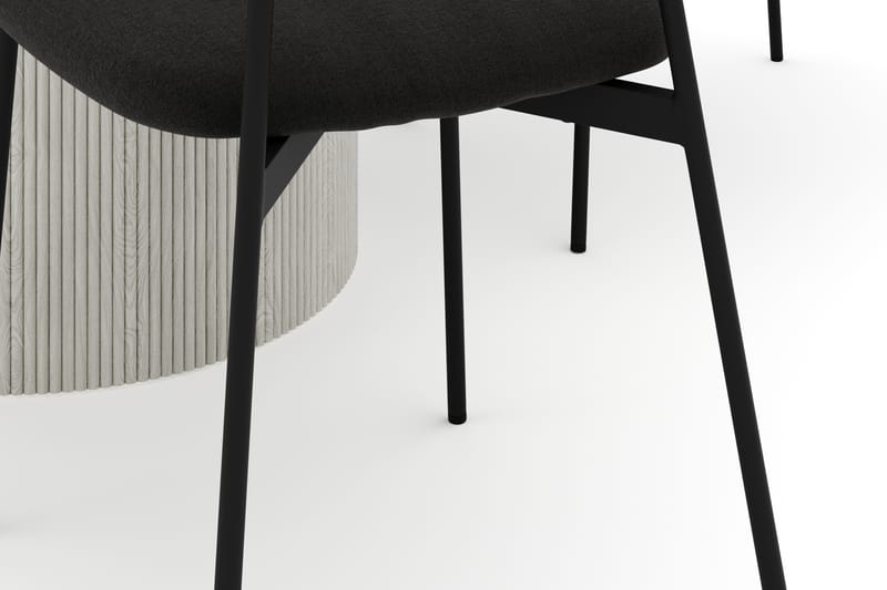 Uppveda Spisebord 120 cm Rund med 4 stk Lowe Matstkol|Bouclear - Hvit - Møbler - Bord - Spisegruppe