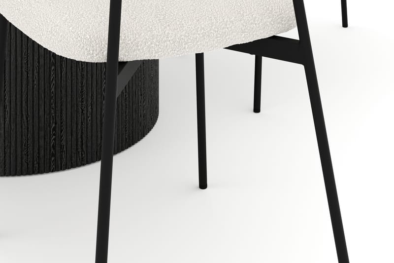 Uppveda Spisebord 120 cm Rund med 4 stk Lowe Matstkol|Bouclear - Svart/Hvit - Møbler - Bord - Spisegruppe