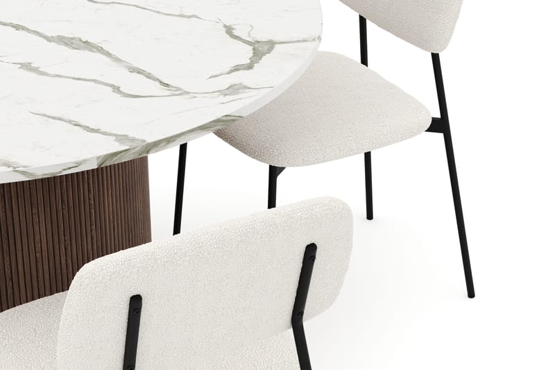 Uppveda Spisebord 120 cm Rund med 4 stk Lowe Matstkol|Svartar - Brun - Møbler - Bord - Spisegruppe