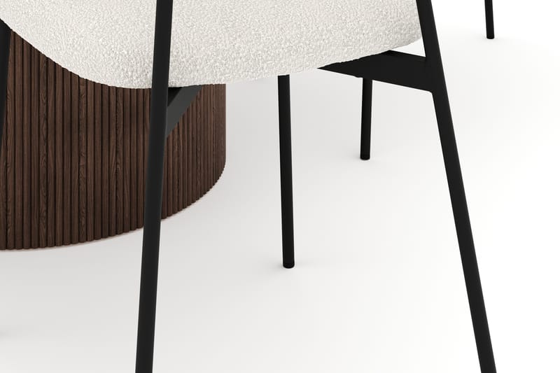 Uppveda Spisebord 120 cm Rund med 4 stk Lowe Matstkol|Svartar - Brun - Møbler - Bord - Spisegruppe