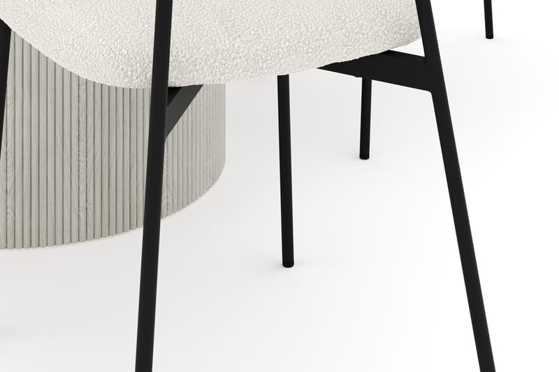 Uppveda Spisebord 120 cm Rund med 4 stk Lowe Matstkol|Svartar - Hvit - Møbler - Bord - Spisegruppe