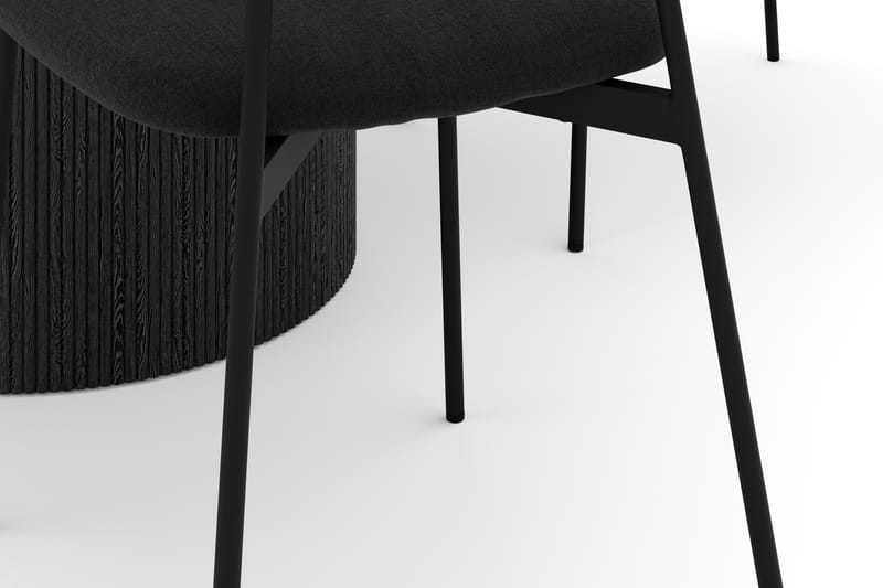 Uppveda Spisebord 120 cm Rund med 4 stk Lowe Matstkol|Svartar - Svart/Hvit - Møbler - Bord - Spisegruppe