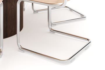 Uppveda Spisebord 120 cm Rund med 6 stk Build Matstkolar - Brun - Møbler - Bord - Spisegruppe
