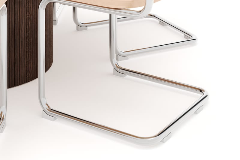 Uppveda Spisebord 120 cm Rund med 6 stk Build Matstkolar - Brun - Møbler - Bord - Spisegruppe