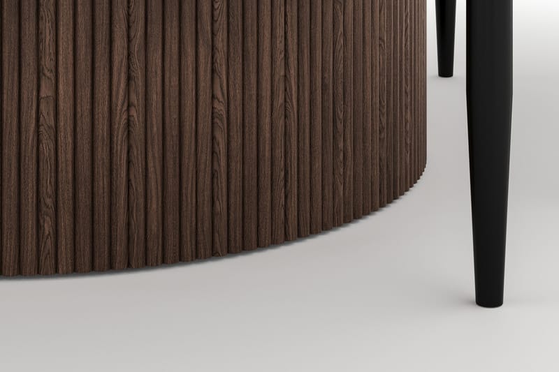 Uppveda Spisebord 120 cm Rundt med 4 Sawako Stoler - Brun - Møbler - Bord - Spisegruppe