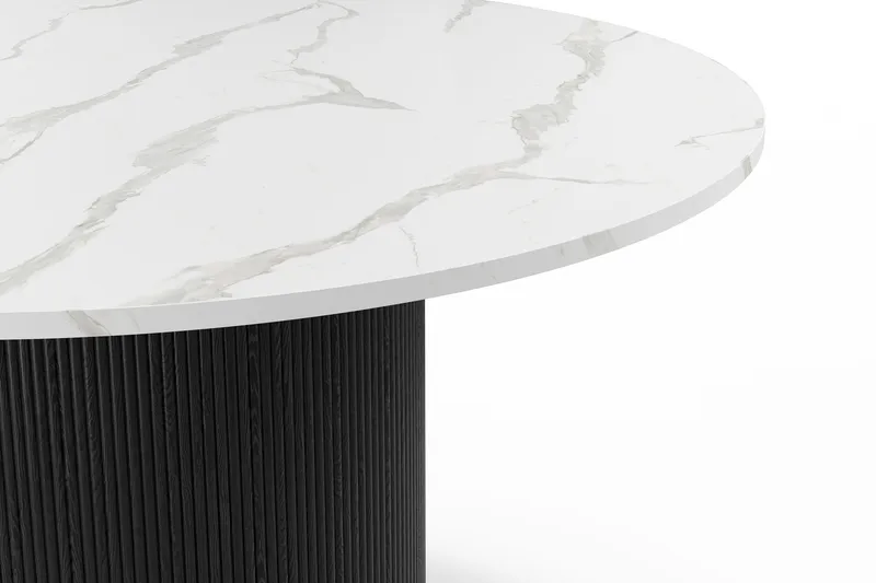 Uppveda Spisebord 120 cm Rundt - Svart/Hvit - Møbler - Bord - Spisebord & kjøkkenbord