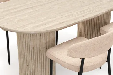 Uppveda Spisebord med travertin-look med 4 stk Jairam Spisestoler - Beige - Møbler - Bord - Spisegruppe