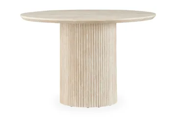 Uppveda Spisebord Rundt 120 cm Travertin Utseende - Svart/Hvit - Møbler - Bord - Spisebord & kjøkkenbord