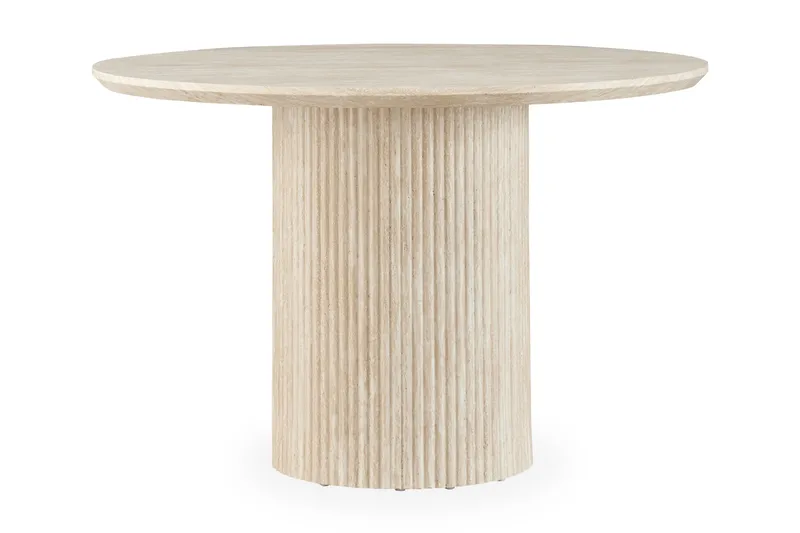 Uppveda Spisebord Rundt 120 cm Travertin Utseende - Svart/Hvit - Møbler - Bord - Spisebord & kjøkkenbord