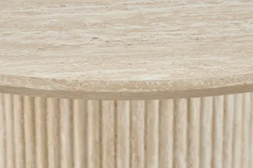 Uppveda Spisebord Rundt 120 cm Travertin Utseende - Svart/Hvit - Møbler - Bord - Spisebord & kjøkkenbord