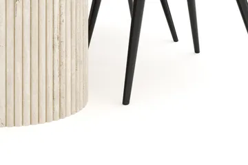 Uppveda Spisegruppe 180 cm Oval med 4 Valeri Fløyelsstoler - Travertin - Møbler - Bord - Spisegruppe