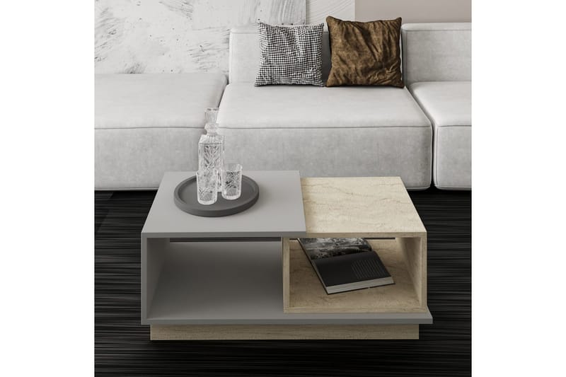 Vaelen Sofabord 90 cm - Sand/Gråfarget tre - Møbler - Bord - Sofabord & salongbord