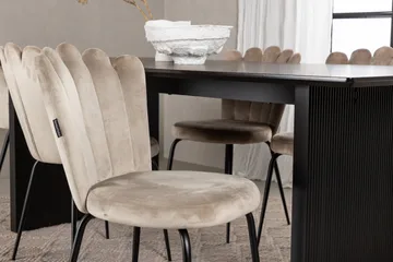 Vail Matgruppe 200 cm Rektangulær med 4 Limhamn stoler - Beige - Møbler - Bord - Spisegruppe