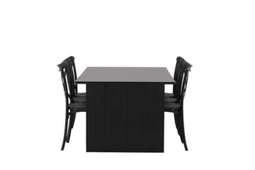 Vail Matgruppe 200 cm Rektangulær med 6 Crosett stoler - Sort - Møbler - Bord - Spisegruppe