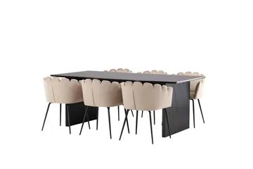 Vail Matgruppe 200 cm Rektangulær med 6 Limhamn stoler - Beige - Møbler - Bord - Spisegruppe
