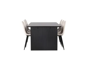 Vail Matgruppe 200 cm Rektangulær med 6 Polar stoler - Beige - Møbler - Bord - Spisegruppe