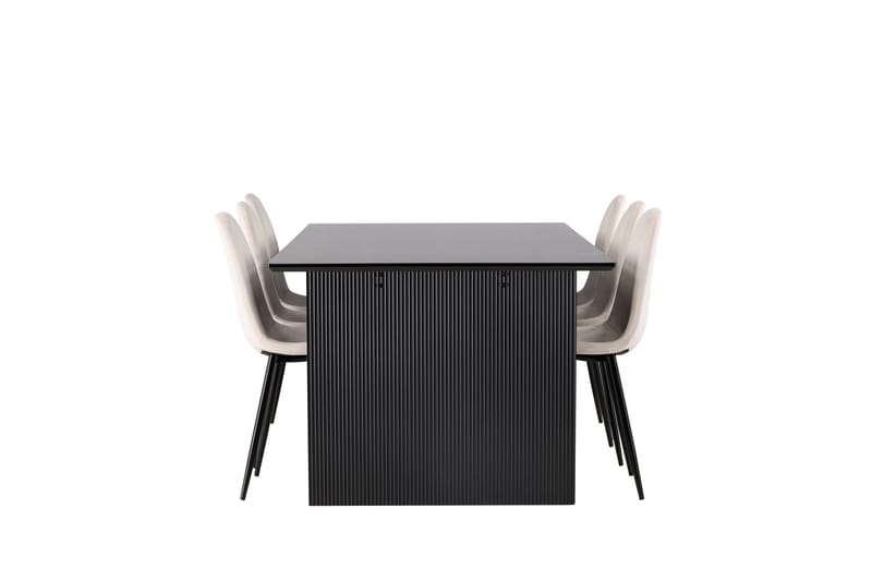 Vail Matgruppe 200 cm Rektangulær med 6 Polar stoler - Beige - Møbler - Bord - Spisegruppe