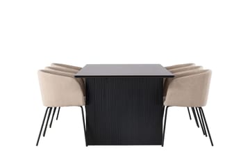 Vail spisebord 200 cm med 6 Berit armstoler med armlener - Møbler - Bord - Spisegruppe