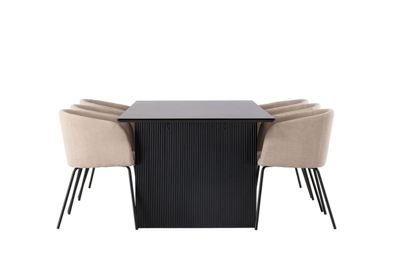Vail spisebord 200 cm med 6 Berit armstoler med armlener - Møbler - Bord - Spisegruppe