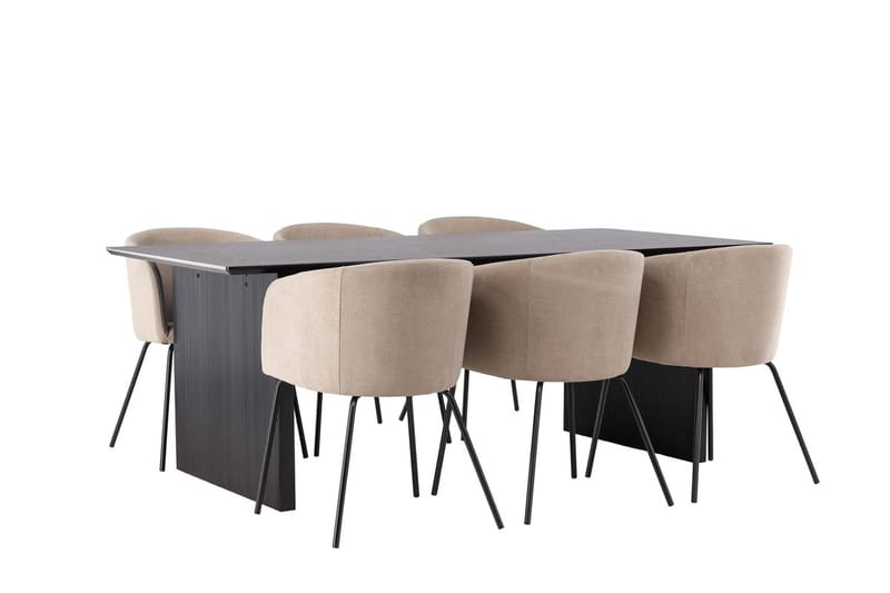 Vail spisebord 200 cm med 6 Berit armstoler med armlener - Møbler - Bord - Spisegruppe