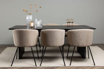 Vail spisebord 200 cm med 6 Berit armstoler med armlener - Møbler - Bord - Spisegruppe