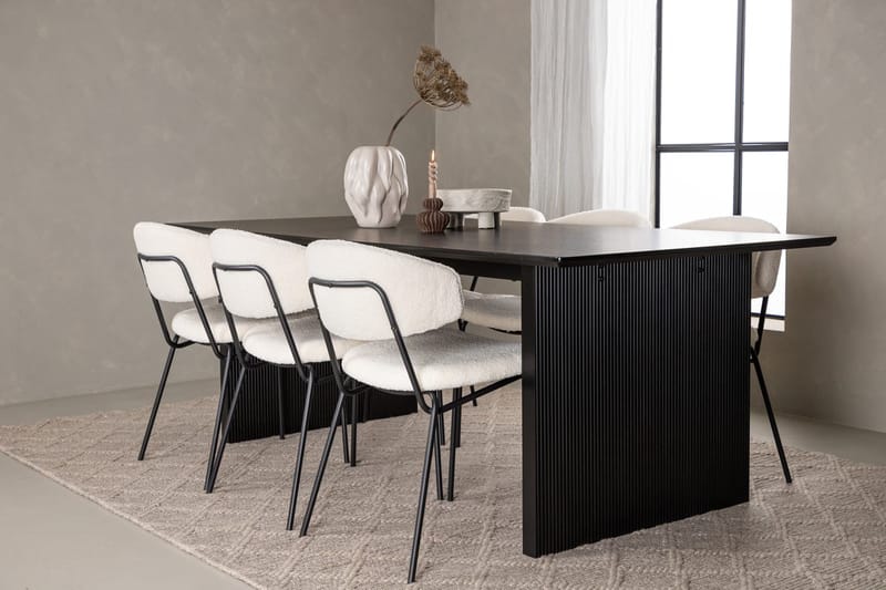 Vail spisebord 200 cm med 6 Chico spisestoler