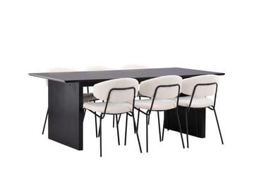 Vail spisebord 200 cm med 6 Chico spisestoler - Møbler - Bord - Spisegruppe