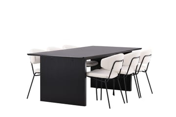 Vail spisebord 200 cm med 6 Chico spisestoler - Møbler - Bord - Spisegruppe