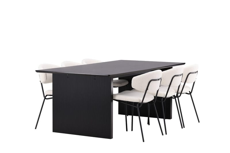 Vail spisebord 200 cm med 6 Chico spisestoler - Møbler - Bord - Spisegruppe