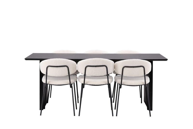 Vail spisebord 200 cm med 6 Chico spisestoler - Møbler - Bord - Spisegruppe