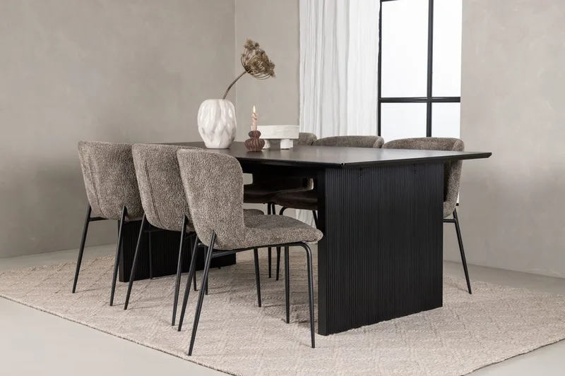 Vail spisebord 200 cm med 6 Modesto spisestoler