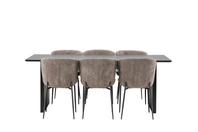 Vail spisebord 200 cm med 6 Modesto spisestoler - Møbler - Bord - Spisegruppe
